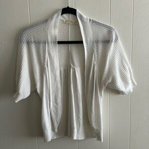Faded Glory White Short Sleeve Women's Sweater